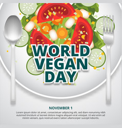 World Vegan Day Background With Vegan Food