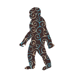 Yeti Snow Man Pattern Silhouette Legend