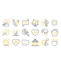 Set Holidays Icons Such As Fireworks Explosion