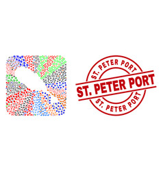 St Peter Port Stamp And Kitts Island Map Hole