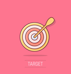 Cartoon Target Aim Icon In Comic Style Darts Game