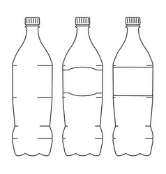 Plastic Bottle Of Water Sketch Simple Line Drawing