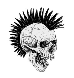 Punk Skull With Mohawk Hair