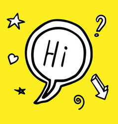 Yellow Hi Speech Bubble Icon Symbol Web Design