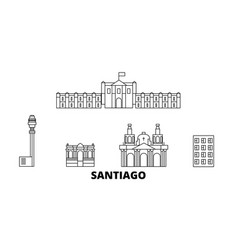 Chile Santiago Line Travel Skyline Set