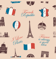 Seamless Pattern On France And Paris Theme