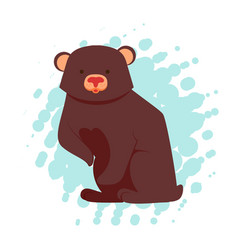 Funny Brown Cute Bear Character Standing Cartoon