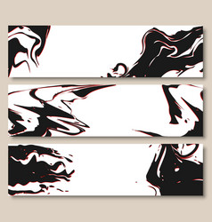 Grunge Banner Ink Smear Graphic Liquid Flat Set