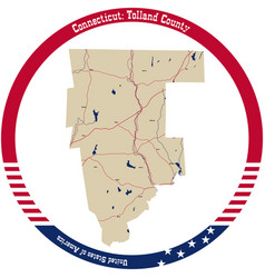 Map Of Tolland County In Connecticut Usa