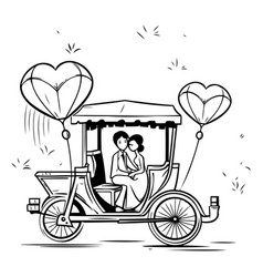 A Couple In Love Riding Trishaw