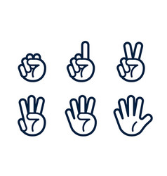 Hand Gesture Icon Set With Finger Count