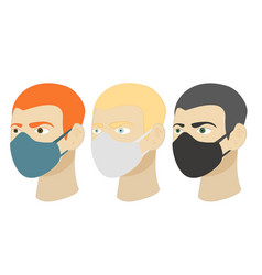 Short Haired Men Wearing A Mask