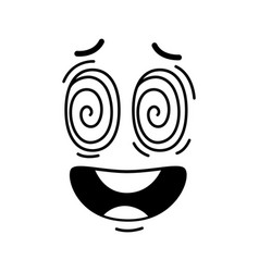 Groovie Emoji Face Shocked Smile In Retro Cartoon