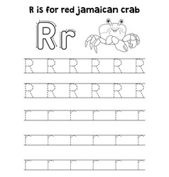 Red Jamaican Crab Tracing Letter Abc Coloring R