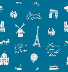 Seamless Pattern On France And Paris Theme