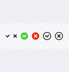 Check Mark Icons Signs On Transparent