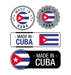 Set Of Made In Cuba Labels Logo