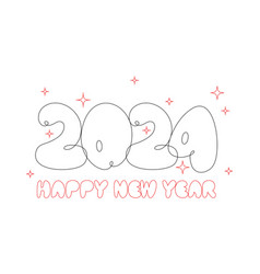 2024 Line Bubble Typography Background