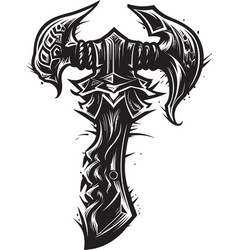 Druids Decimation Fantasy Axe Logo Design