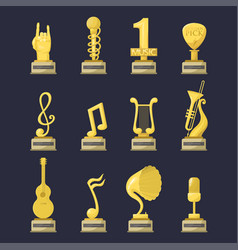 Gold Rock Star Trophy Music Notes Best