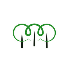 Green Trees Forest Stylized Logo Icon Clipart