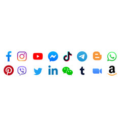 Set Of Popular Social Media Signs