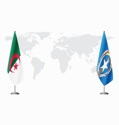 Algeria And Northern Mariana Islands Flags For