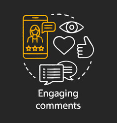 Engaging Comments Chalk Concept Icon Online Pr