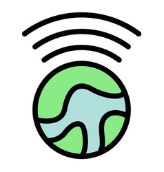 Global Wifi System Icon Flat