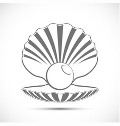 Icon Open Seashell With Pearl Logo