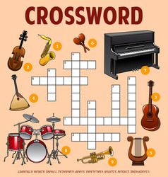 Musical Instruments Crossword Puzzle Worksheet