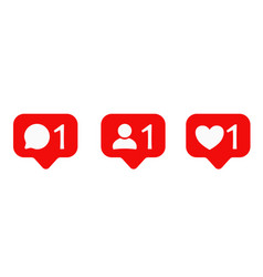 Set Of Social Media Notification Icons