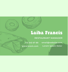 Fast Food Restaurant Business Cards With Info