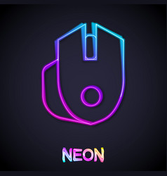 Glowing Neon Line Computer Mouse Gaming Icon