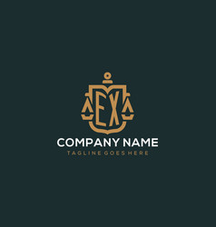 Initial Ex Logo For Law Firm With Luxury Modern