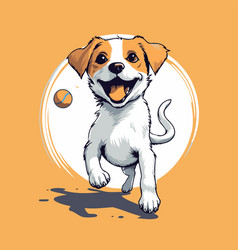 Jack Russell Terrier Dog With Tennis Ball