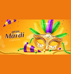 Mardi Gras Parade Banner With Masquerade Mask