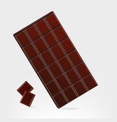 Chocolate Bar With Pieces On White Background