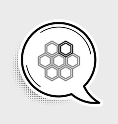 Line Honeycomb Icon Isolated On Grey Background