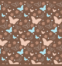 Seamless Pattern Of A Brown And Blue Butterfly