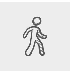 Walking Exercise Sketch Icon