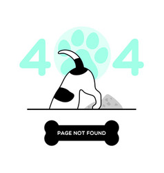 404 Erroe Page Not Found With Digging Dog