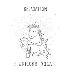 Hand Drawn Cute Sitting Unicorn With Coffee Toy