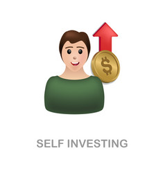 Self Investing Icon 3d From Economic Collection