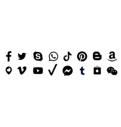 Set Of Black Popular Social Media Signs