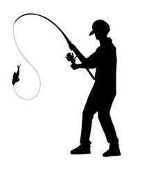 A Silhouette Of A Person Fishing