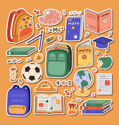 Big Set Of Stickers Doodle Back To School Clipart