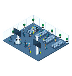 Isometric Of A Large Airport Hall Waiting Room A