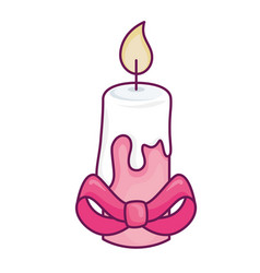 Pink Candle With Bowtie Design