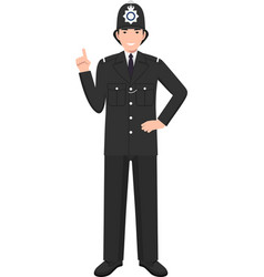 Standing British Policeman Officer In Traditional